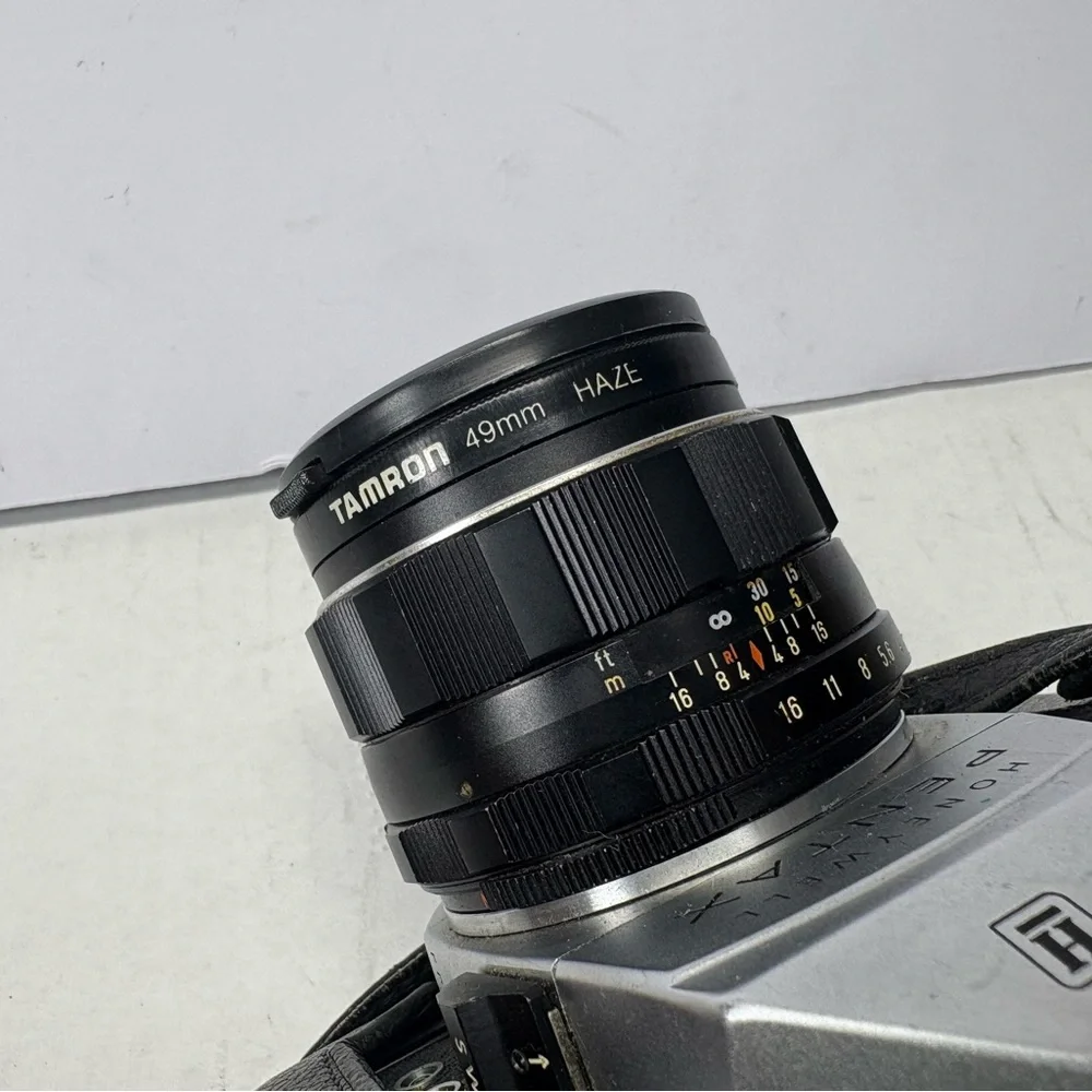 Honeywell Pentax Spotmatic Asahi Japan Camera With Tamron 45m Lens & Case